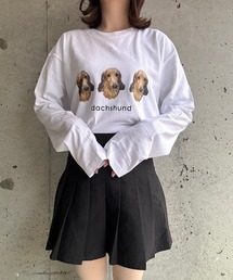 犬デザインロンT/長袖Tシャツ(hsyd)