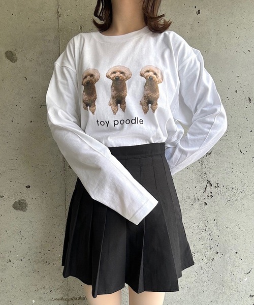tunee(チュニー)の「犬デザインロンT/長袖Tシャツ(hsyd)(Tシャツ/カットソー・レディース・E/B/D/C/A・LARGE/MEDIUM)」の5枚目の写真