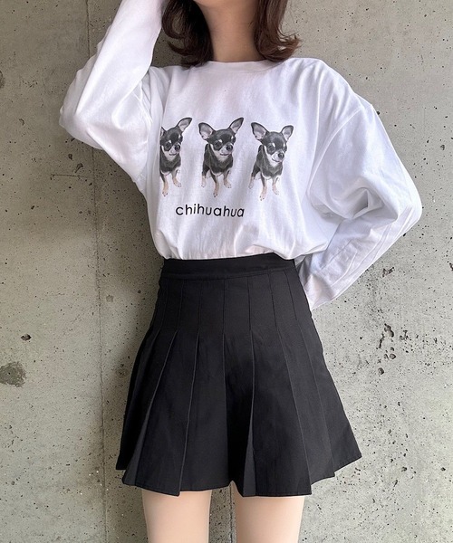 tunee(チュニー)の「犬デザインロンT/長袖Tシャツ(hsyd)(Tシャツ/カットソー・レディース・E/B/D/C/A・LARGE/MEDIUM)」の6枚目の写真