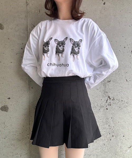 tunee(チュニー)の「犬デザインロンT/長袖Tシャツ(hsyd)(Tシャツ/カットソー・レディース・E/B/D/C/A・LARGE/MEDIUM)」の7枚目の写真