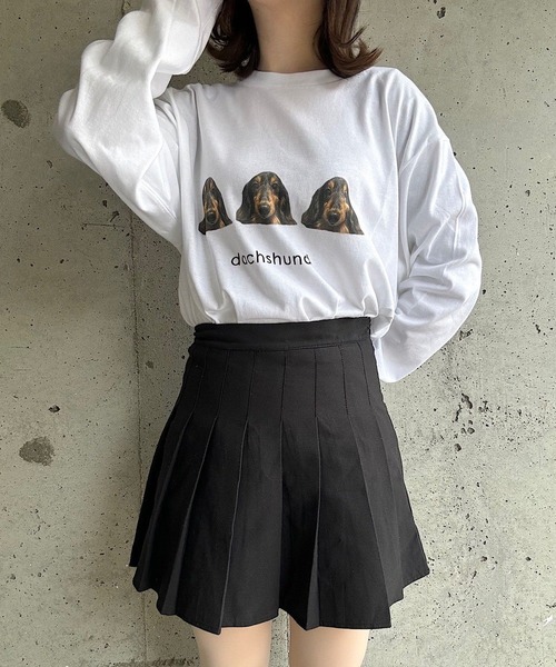 tunee(チュニー)の「犬デザインロンT/長袖Tシャツ(hsyd)(Tシャツ/カットソー・レディース・E/B/D/C/A・LARGE/MEDIUM)」の10枚目の写真