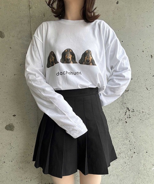 tunee(チュニー)の「犬デザインロンT/長袖Tシャツ(hsyd)(Tシャツ/カットソー・レディース・E/B/D/C/A・LARGE/MEDIUM)」の11枚目の写真