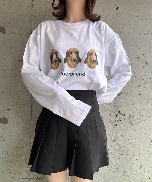 tunee(チュニー)の「犬デザインロンT/長袖Tシャツ(hsyd)(Tシャツ/カットソー・レディース・E/B/D/C/A・LARGE/MEDIUM)」の15枚目の写真