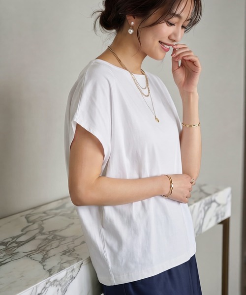STYLE DELI(スタイルデリ)の「【DELI by】ゆる美シルエットドルマントップス(Tシャツ/カットソー・レディース・ブラック/ホワイト/ネイビー/ブラウン・M)」の12枚目の写真