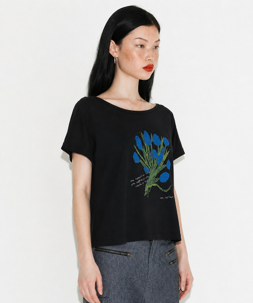 SETSETSET(セットセットセット)の「ブルーブルームフレアTシャツ(Tシャツ/カットソー・レディース・その他・ONE SIZE)」の6枚目の写真