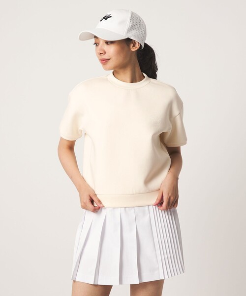 UNITED ARROWS GOLF(ユナイテッドアローズゴルフ)の「ウィメンズ ショートスリーブ モックネック スウェット(Tシャツ/カットソー・レディース・イエロー/ライム/オフホワイト・S/L/M)」の6枚目の写真