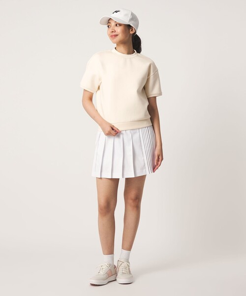 UNITED ARROWS GOLF(ユナイテッドアローズゴルフ)の「ウィメンズ ショートスリーブ モックネック スウェット(Tシャツ/カットソー・レディース・イエロー/ライム/オフホワイト・S/L/M)」の11枚目の写真