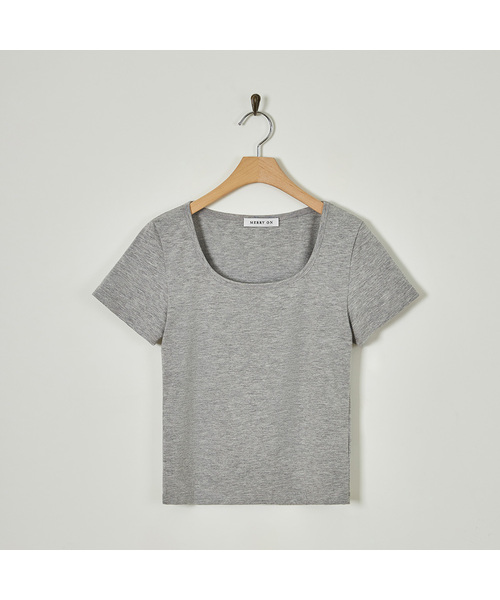 MERRYON(メリオン)の「ジェインスクエアネックTシャツ(Tシャツ/カットソー・レディース・ラベンダー/グレー/スカイブルー/ホワイト/ブラック・FREE)」の3枚目の写真