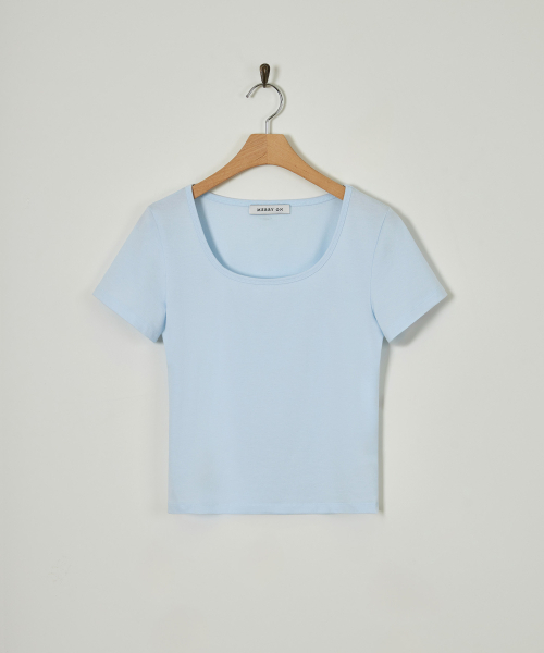 MERRYON(メリオン)の「ジェインスクエアネックTシャツ(Tシャツ/カットソー・レディース・ラベンダー/グレー/スカイブルー/ホワイト/ブラック・FREE)」の11枚目の写真