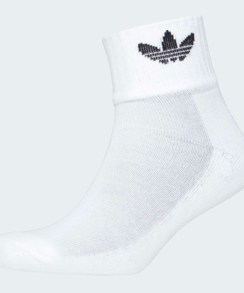 adidas（アディダス）の「ミッドカットクルーソックス 3足組 [MID CREWSOCKS 3P]  / アディダスオリジナルス adidas Originals（ソックス/靴下・メンズ・ホワイト×ブラック・kids-XXL/LARGE/MEDIUM/SMALL/X-LARGE）」の2枚目の写真