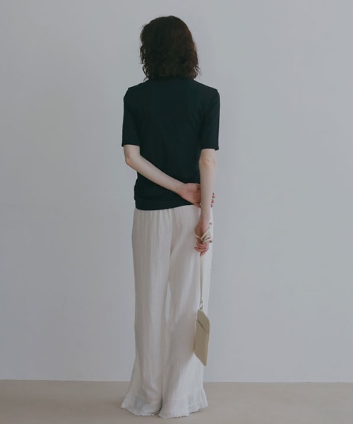 ETRE TOKYO(エトレトウキョウ)の「クレープダブルガーゼリラクシーパンツ(その他パンツ・レディース・ホワイト/ブラック・S/M)」の8枚目の写真