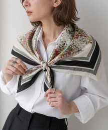 Burner（バーナー）の「【FEMLY DAILY（フェミリーデイリー）】シルクタッチ 70cm角プリントスカーフ fem-Scarf-4-4【RBTS】（バンダナ/スカーフ）」