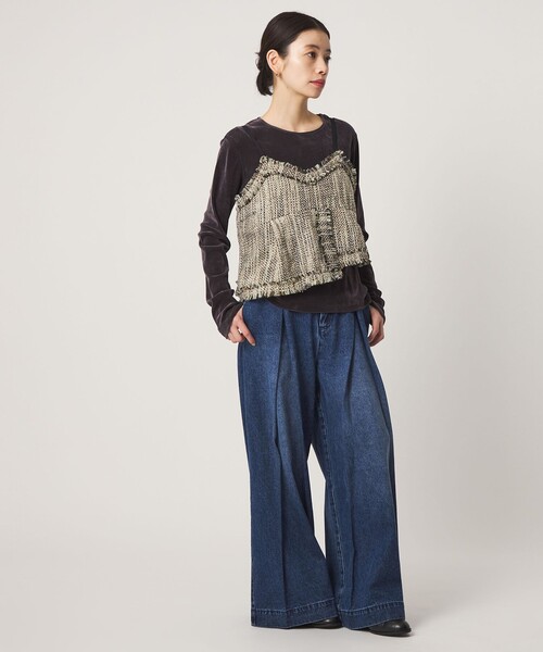 CITEN(シテン)の「<CITEN>タックワイドデニム(デニムパンツ・レディース・ライトブルー/ダークグレー/コバルトブルー・M/S)」の6枚目の写真
