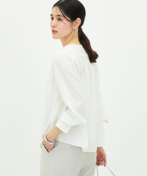 NOLLEY’S（ノーリーズ）の「ウォッシャブル3WAYボウタイ風ブラウス（シャツ/ブラウス・レディース・サックスブルー/オフホワイト/ブラック系その他・36/38）」の14枚目の写真