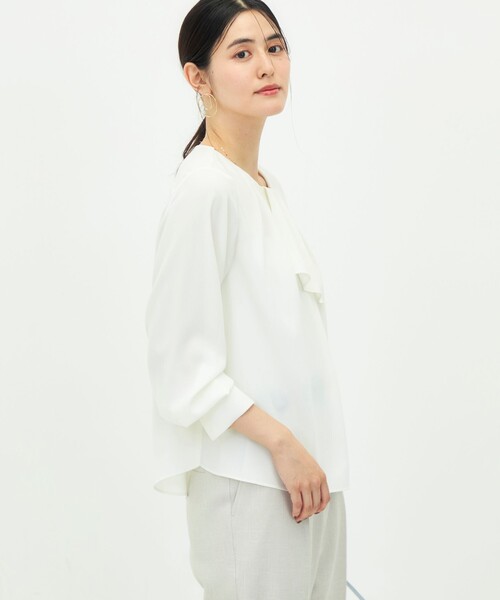 NOLLEY’S（ノーリーズ）の「ウォッシャブル3WAYボウタイ風ブラウス（シャツ/ブラウス・レディース・サックスブルー/オフホワイト/ブラック系その他・36/38）」の17枚目の写真