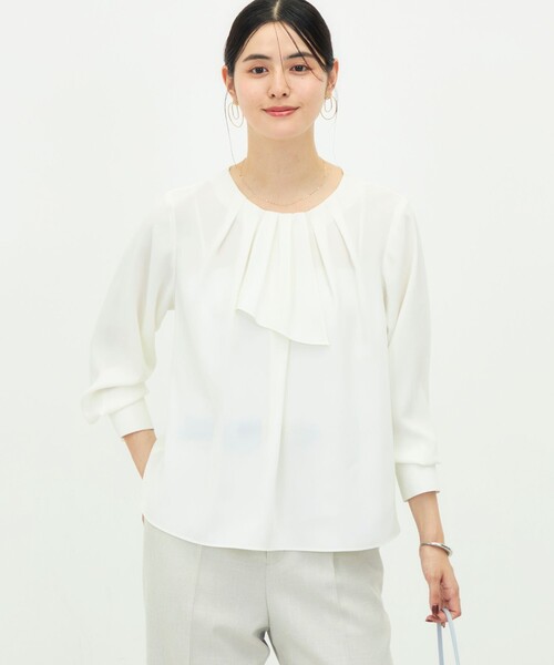 NOLLEY’S（ノーリーズ）の「ウォッシャブル3WAYボウタイ風ブラウス（シャツ/ブラウス・レディース・サックスブルー/オフホワイト/ブラック系その他・36/38）」の18枚目の写真