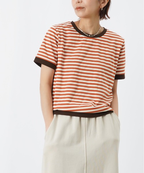 LUCA/LADY LUCK LUCA(ルカ/レディラックルカ)の「LC/LLL 配色ボーダーT(Tシャツ/カットソー・レディース・オレンジ/ブラック/ブラウン・FREE)」の1枚目の写真