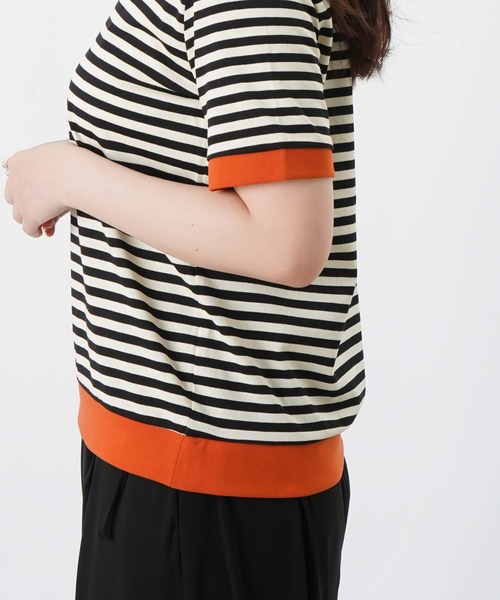 LUCA/LADY LUCK LUCA(ルカ/レディラックルカ)の「LC/LLL 配色ボーダーT(Tシャツ/カットソー・レディース・オレンジ/ブラック/ブラウン・FREE)」の19枚目の写真