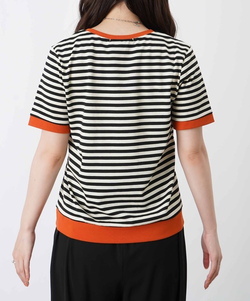 LUCA/LADY LUCK LUCA(ルカ/レディラックルカ)の「LC/LLL 配色ボーダーT(Tシャツ/カットソー・レディース・オレンジ/ブラック/ブラウン・FREE)」の17枚目の写真