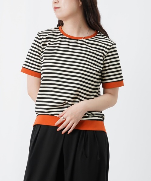 LUCA/LADY LUCK LUCA(ルカ/レディラックルカ)の「LC/LLL 配色ボーダーT(Tシャツ/カットソー・レディース・オレンジ/ブラック/ブラウン・FREE)」の21枚目の写真