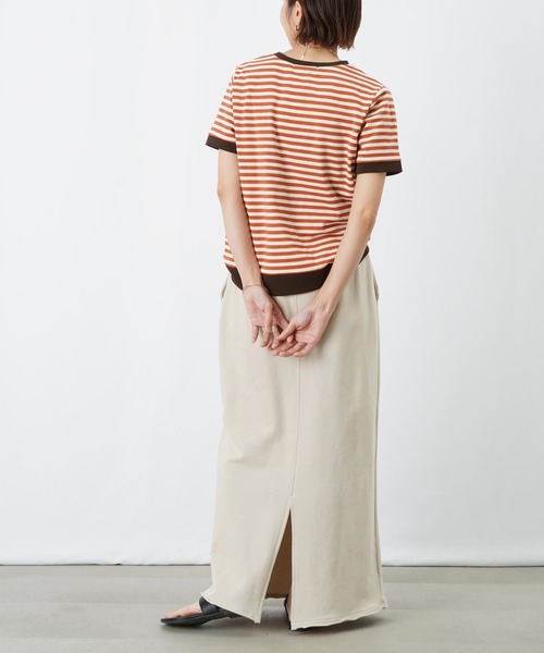 LUCA/LADY LUCK LUCA(ルカ/レディラックルカ)の「LC/LLL 配色ボーダーT(Tシャツ/カットソー・レディース・オレンジ/ブラック/ブラウン・FREE)」の6枚目の写真