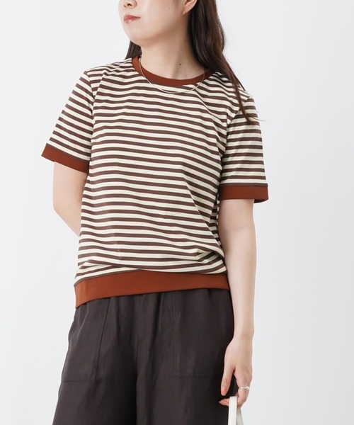 LUCA/LADY LUCK LUCA(ルカ/レディラックルカ)の「LC/LLL 配色ボーダーT(Tシャツ/カットソー・レディース・オレンジ/ブラック/ブラウン・FREE)」の7枚目の写真