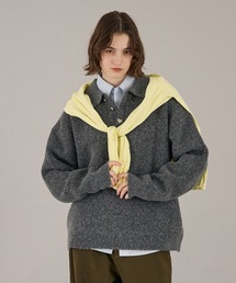 26AW SILVER BUTTON SHAGGY KNIT POLO / 26AW シルバーボタンシャギーニットポロ