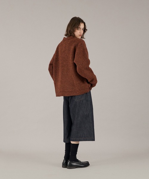 ONCILY(オンシェリー)の「26AW SILVER BUTTON SHAGGY KNIT POLO / 26AW シルバーボタンシャギーニットポロ(ニット/セーター・メンズ・チャコールグレー/ネイビー/ブラウン/レッド/ブルー/グリーン/アイボリー/グリーン系その他/オレンジ系その他/ブルーグリーン・SMALL/MEDIUM/LARGE)」の17枚目の写真