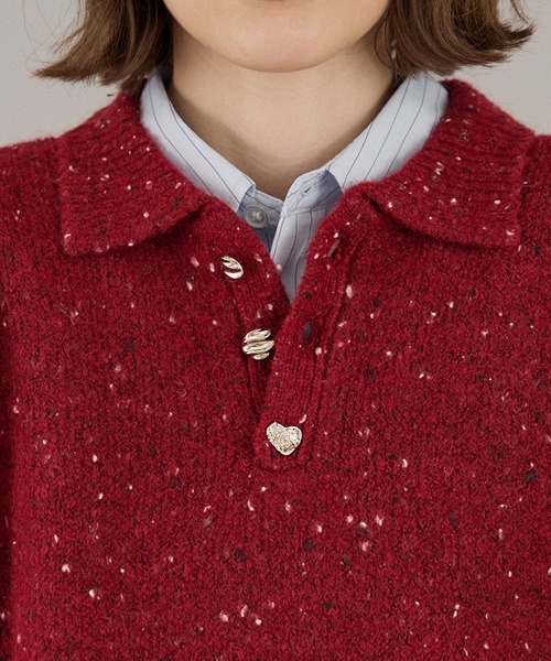ONCILY(オンシェリー)の「26AW SILVER BUTTON SHAGGY KNIT POLO / 26AW シルバーボタンシャギーニットポロ(ニット/セーター・メンズ・チャコールグレー/ネイビー/ブラウン/レッド/ブルー/グリーン/アイボリー/グリーン系その他/オレンジ系その他/ブルーグリーン・SMALL/MEDIUM/LARGE)」の21枚目の写真