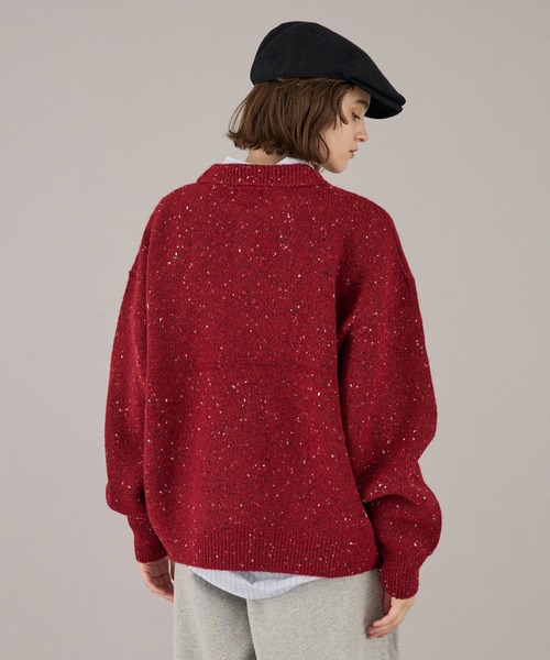 ONCILY(オンシェリー)の「26AW SILVER BUTTON SHAGGY KNIT POLO / 26AW シルバーボタンシャギーニットポロ(ニット/セーター・メンズ・チャコールグレー/ネイビー/ブラウン/レッド/ブルー/グリーン/アイボリー/グリーン系その他/オレンジ系その他/ブルーグリーン・SMALL/MEDIUM/LARGE)」の22枚目の写真