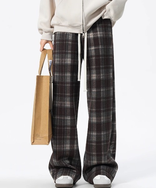 DOUBLE STEAL(ダブルスティール)の「DSチェックワイドイージーパンツ(その他パンツ・メンズ・ブラウン/ブラック・X-LARGE/MEDIUM/LARGE)」の1枚目の写真