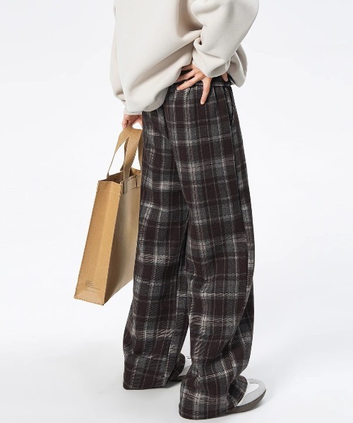 DOUBLE STEAL(ダブルスティール)の「DSチェックワイドイージーパンツ(その他パンツ・メンズ・ブラウン/ブラック・X-LARGE/MEDIUM/LARGE)」の6枚目の写真