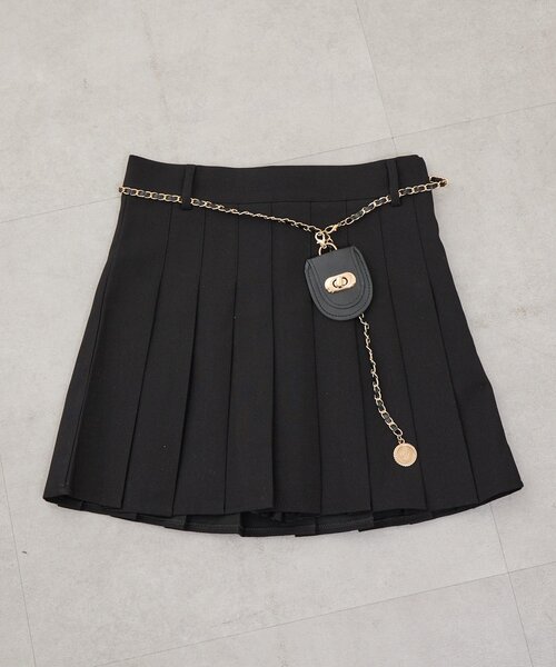 continuer de NICE CLAUP(コンティニューデナイスクラップ)の「チャーム付プリーツミニSK(スカート・レディース・ブラック系その他/グレー系その他2/チャコールグレー/ブラウン/ブラック・FREE)」の20枚目の写真