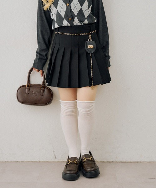 continuer de NICE CLAUP(コンティニューデナイスクラップ)の「チャーム付プリーツミニSK(スカート・レディース・ブラック系その他/グレー系その他2/チャコールグレー/ブラウン/ブラック・FREE)」の13枚目の写真