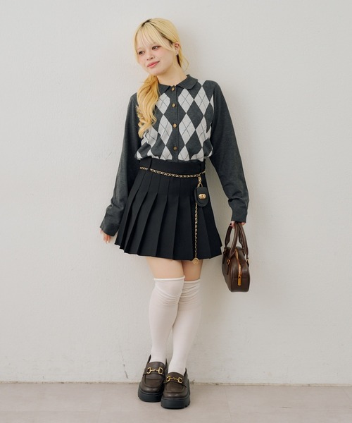 continuer de NICE CLAUP(コンティニューデナイスクラップ)の「チャーム付プリーツミニSK(スカート・レディース・ブラック系その他/グレー系その他2/チャコールグレー/ブラウン/ブラック・FREE)」の17枚目の写真