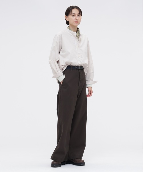 MHL.（エムエイチエル）の「SOFT HOPSACK（シャツ/ブラウス・レディース・ネイビー/オフホワイト/ブルー・3/2/1）」の4枚目の写真
