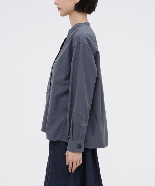 MHL.（エムエイチエル）の「SOFT HOPSACK（シャツ/ブラウス・レディース・ネイビー/オフホワイト/ブルー・3/2/1）」の12枚目の写真