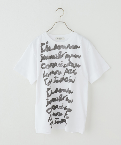 Spick & Span(スピックアンドスパン)の「《一部店舗+WEB限定》Glyph Typography Tee(Tシャツ/カットソー・レディース・ホワイト・FREE)」の1枚目の写真