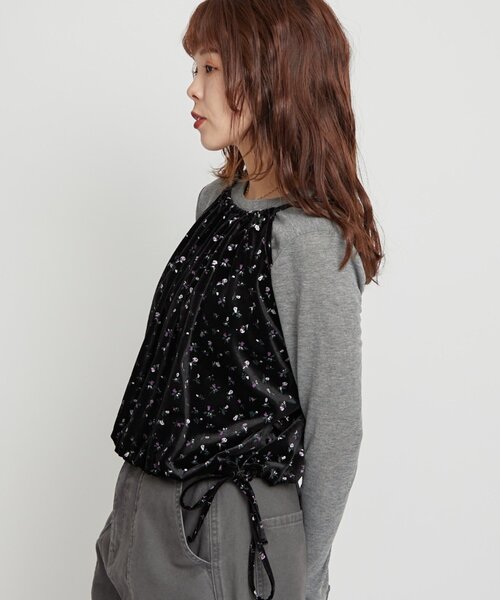 WILLOW（ウィロー）の「【willow】無地／小花柄ベロアキャミタンク（タンクトップ・レディース・ブラック/ブラック系その他・ONE SIZE）」の17枚目の写真