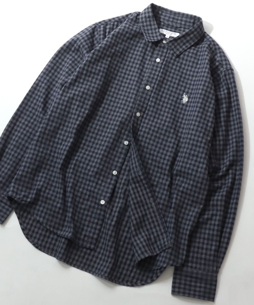 U.S. POLO ASSN.(ユーエスポロアッスン)の「U.S. POLO ASSN./ユーエスポロアッスン オーバーサイズ ワンポイント刺繍 デニムシャツ フランネルチェックシャツ レギュラーカラーシャツ 長袖シャツ レディース メンズ(シャツ/ブラウス・メンズ・ダークグレー/ブラウン系その他/ネイビー/ライトブルー/レッド系その他3/レッド系その他2/レッド系その他/ブルー系その他/イエロー系その他・L/M/LL)」の6枚目の写真
