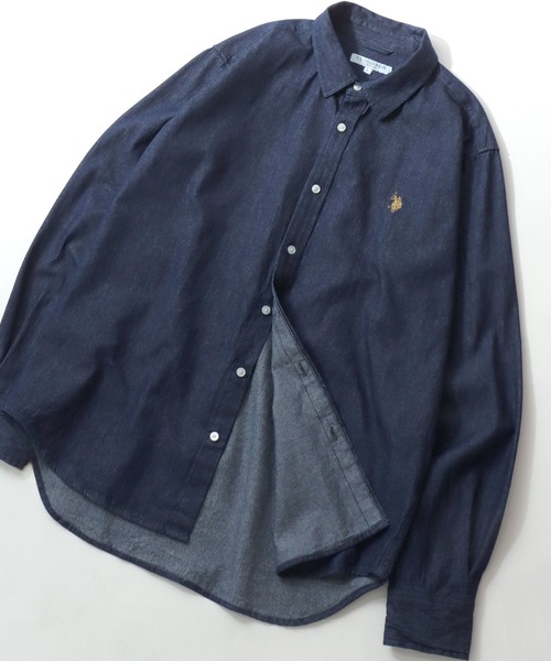U.S. POLO ASSN.(ユーエスポロアッスン)の「U.S. POLO ASSN./ユーエスポロアッスン オーバーサイズ ワンポイント刺繍 デニムシャツ フランネルチェックシャツ レギュラーカラーシャツ 長袖シャツ レディース メンズ(シャツ/ブラウス・メンズ・ダークグレー/ブラウン系その他/ネイビー/ライトブルー/レッド系その他3/レッド系その他2/レッド系その他/ブルー系その他/イエロー系その他・L/M/LL)」の5枚目の写真