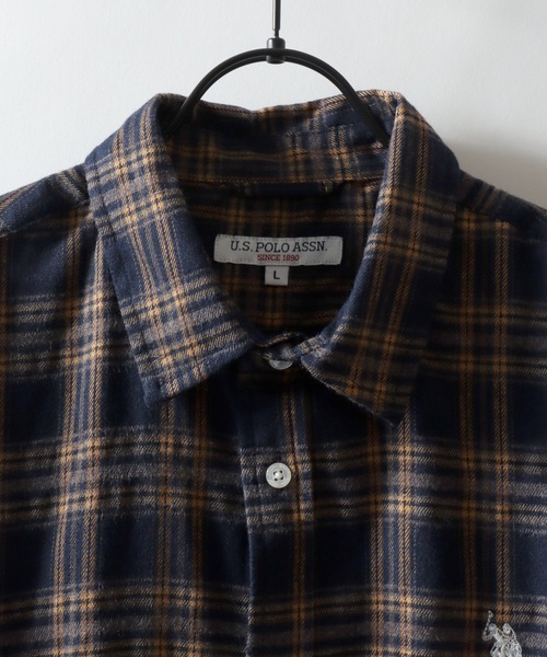 U.S. POLO ASSN.(ユーエスポロアッスン)の「U.S. POLO ASSN./ユーエスポロアッスン オーバーサイズ ワンポイント刺繍 デニムシャツ フランネルチェックシャツ レギュラーカラーシャツ 長袖シャツ レディース メンズ(シャツ/ブラウス・メンズ・ダークグレー/ブラウン系その他/ネイビー/ライトブルー/レッド系その他3/レッド系その他2/レッド系その他/ブルー系その他/イエロー系その他・L/M/LL)」の20枚目の写真