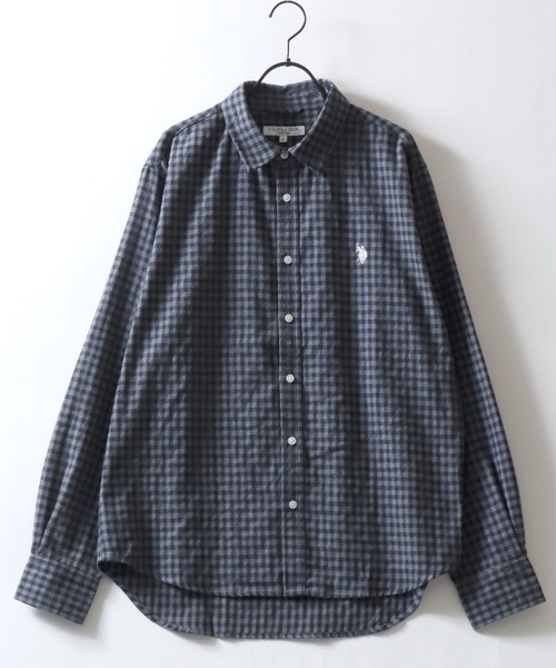 U.S. POLO ASSN.(ユーエスポロアッスン)の「U.S. POLO ASSN./ユーエスポロアッスン オーバーサイズ ワンポイント刺繍 デニムシャツ フランネルチェックシャツ レギュラーカラーシャツ 長袖シャツ レディース メンズ(シャツ/ブラウス・メンズ・ダークグレー/ブラウン系その他/ネイビー/ライトブルー/レッド系その他3/レッド系その他2/レッド系その他/ブルー系その他/イエロー系その他・L/M/LL)」の14枚目の写真
