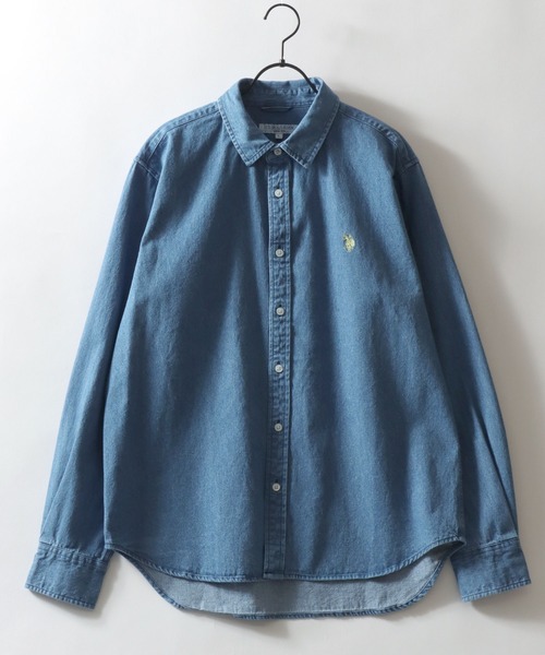 U.S. POLO ASSN.(ユーエスポロアッスン)の「U.S. POLO ASSN./ユーエスポロアッスン オーバーサイズ ワンポイント刺繍 デニムシャツ フランネルチェックシャツ レギュラーカラーシャツ 長袖シャツ レディース メンズ(シャツ/ブラウス・メンズ・ダークグレー/ブラウン系その他/ネイビー/ライトブルー/レッド系その他3/レッド系その他2/レッド系その他/ブルー系その他/イエロー系その他・L/M/LL)」の12枚目の写真