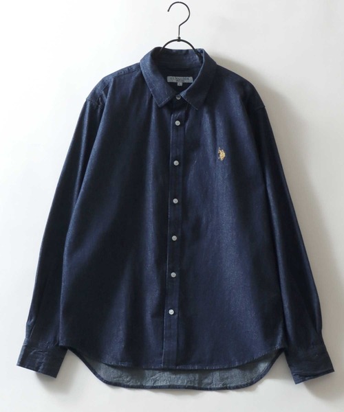 U.S. POLO ASSN.(ユーエスポロアッスン)の「U.S. POLO ASSN./ユーエスポロアッスン オーバーサイズ ワンポイント刺繍 デニムシャツ フランネルチェックシャツ レギュラーカラーシャツ 長袖シャツ レディース メンズ(シャツ/ブラウス・メンズ・ダークグレー/ブラウン系その他/ネイビー/ライトブルー/レッド系その他3/レッド系その他2/レッド系その他/ブルー系その他/イエロー系その他・L/M/LL)」の11枚目の写真