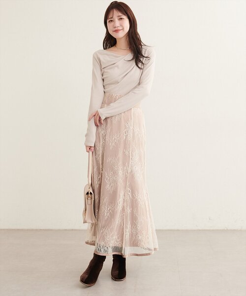 natural couture(ナチュラルクチュール)の「ドレープカットプルオーバー(Tシャツ/カットソー・レディース・チャコールグレー/ライトベージュ/ブラック/アイボリー/ブラウン・FREE)」の22枚目の写真