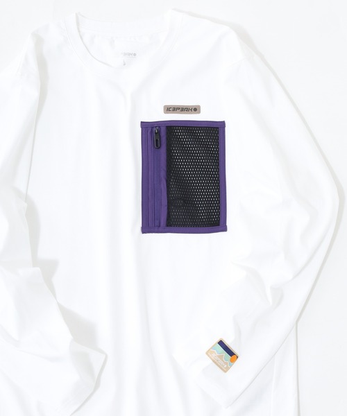 ICEPEAK（アイスピーク）の「OAERON MEN 長袖Tシャツ（Tシャツ/カットソー・メンズ・ホワイト/ブラック・XL/M/L）」の2枚目の写真