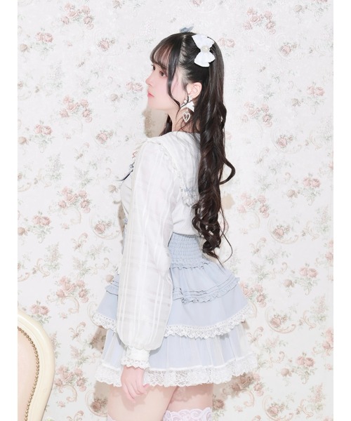NOEMIE(ノエミー)の「シアーチェックハートバックルセーラーカットソー(Tシャツ/カットソー・レディース・ブルー系その他/ピンク系その他/ブラック・M)」の12枚目の写真