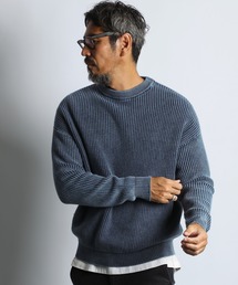 The DUFFER of ST.GEORGE（ザダファーオブセントジョージ）の「GARMENT-DYE FADE COLOR KNIT:ガーメントダイ フェードカラー ニット   畦編み   コットンニット   セーター   硫化染め（ニット/セーター）」