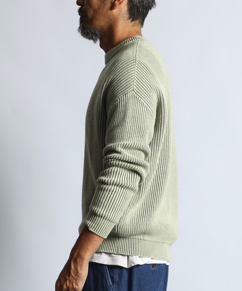 The DUFFER of ST.GEORGE（ザダファーオブセントジョージ）の「GARMENT-DYE FADE COLOR KNIT：ガーメントダイ フェードカラー ニット / 畦編み / コットンニット / セーター / 硫化染め（ニット/セーター・メンズ・ライトグレー/ブラック/カーキ/ネイビー・X-LARGE/MEDIUM/SMALL/LARGE）」の21枚目の写真